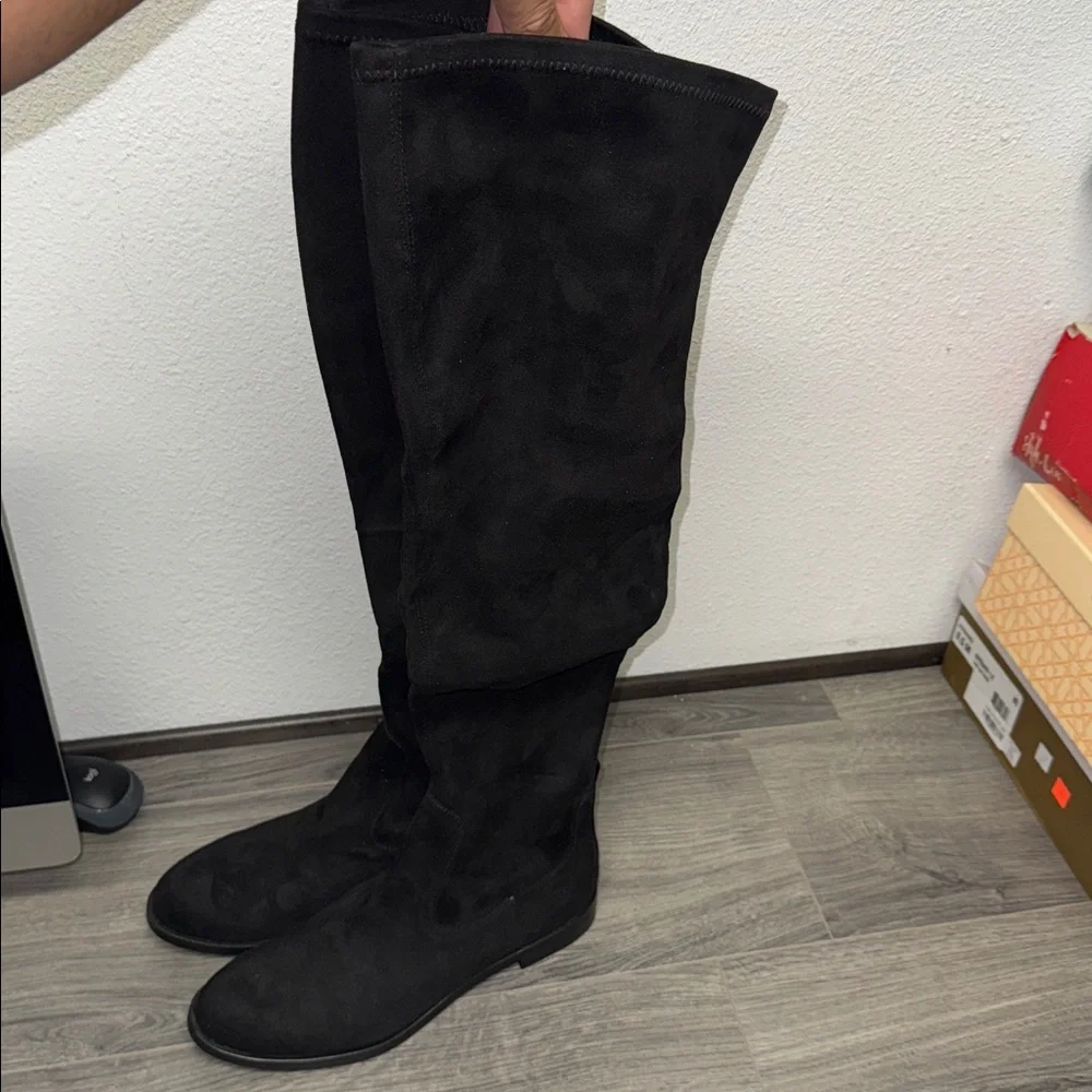 Kenneth Cole Women Medium Wind,y Over,The,Knee Boots, Black